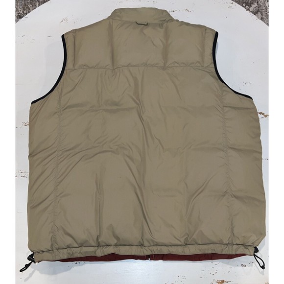 Eddie Bauer Down Puffer Vest Adult Extra Large Red Gray Reversible Goose Mens XL - Picture 4 of 16
